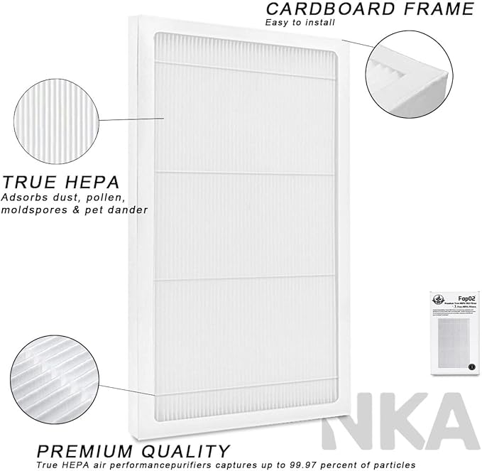 For FAPF02 True HEPA Air Purifier Filter | 8.7" x 15.2" | Compatible with Filtret.e FAPF02, FAPF024, FAP01-RMS, FAP02-RMS | 1 Pack