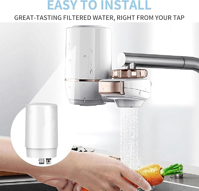 2-Pack Faucets Filters Cartridge(FR-200,FF-100)，Replacement for Brita® Faucet Filter,Water Filter Compatible with Brita® Faucet Filtration Systems- White