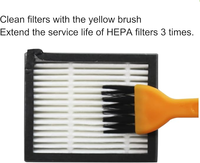 Replacement Parts and Accessories Compatible for iRobot Roomba i3, i4, E5, E6, E7, I, E & J Series Vacuum Cleaners - 1 Set of Rubber Brushes 4 HEPA Filters & 5 Side Brushes