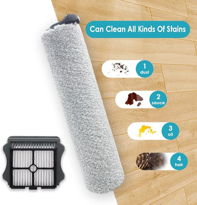 Brush Roller for Tineco Floor ONE S5 Steam Vacuum Cleaner Replacement HEPA Filter Vacuum All-in-one