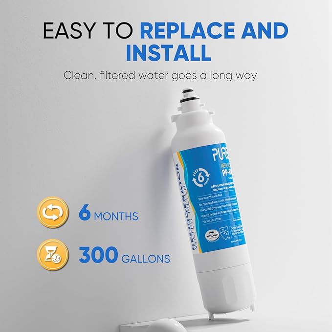 PUREPLUS Replacement for ADQ73613401, LG® LT800P®, LT800PC, ADQ736134, ADQ73613402, LSXS26326S, LSXS26366S, LMXS30776S, LSXS26366D, LMXC23746S, 46-9490, Refrigerator Water Filter, 2 Pack