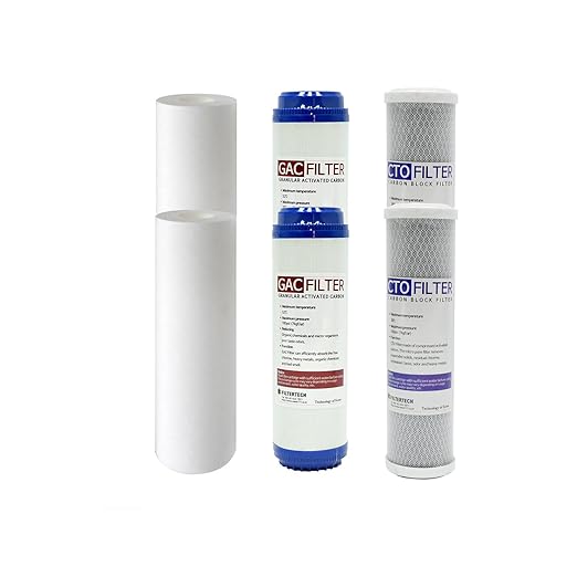 Whole House 3-Stage 10 inch Standard Water Filtration System 3/4" Rust Removal Water Purifier Filter DIY 3 Filters Set (Filter Set 6pack 2xeach)