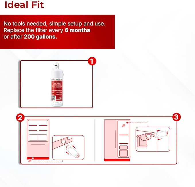 W10295370A Water Filter Replacement Fit for EDR1RXD1, WHR1RXD1, Filter 1, W10295370, KAD1RXD1, P8RFWB2L, P8WB2L, P4RFWB, 46-9081, 46-9930 Compatible with Whirl-pool Ken-more (2 Pack)