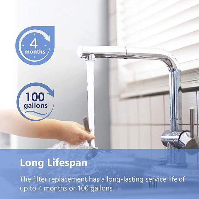 Overbest Faucet Water Filter, Replacement for Brita® Filter, Brita® Faucet 36311 on Tap Water Filtration System, 100 Gallons or 4 Months, White (2 Packs)