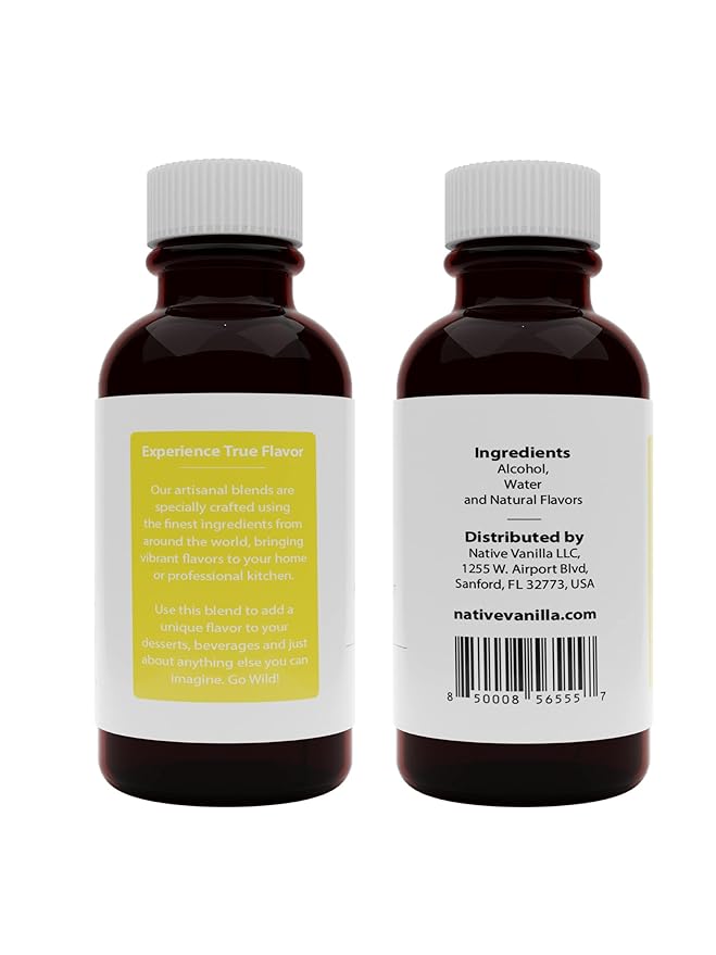 Native Vanilla - Pure Banana Flavor - 4 Fl Oz - Pure Flavors and Extracts - Perfect for Cooking, Baking, and Dessert Crafting