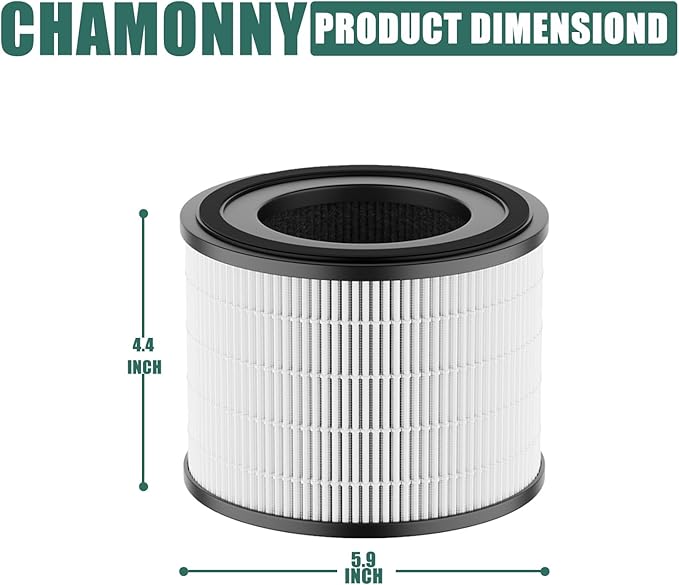 AP-S0610L Filter Replacement, Compatible with MOO-KA AP-S0610L Air Purifier, 3-in-1 H13 True HEPA Filter and Activated Carbon Filter (4Pack)