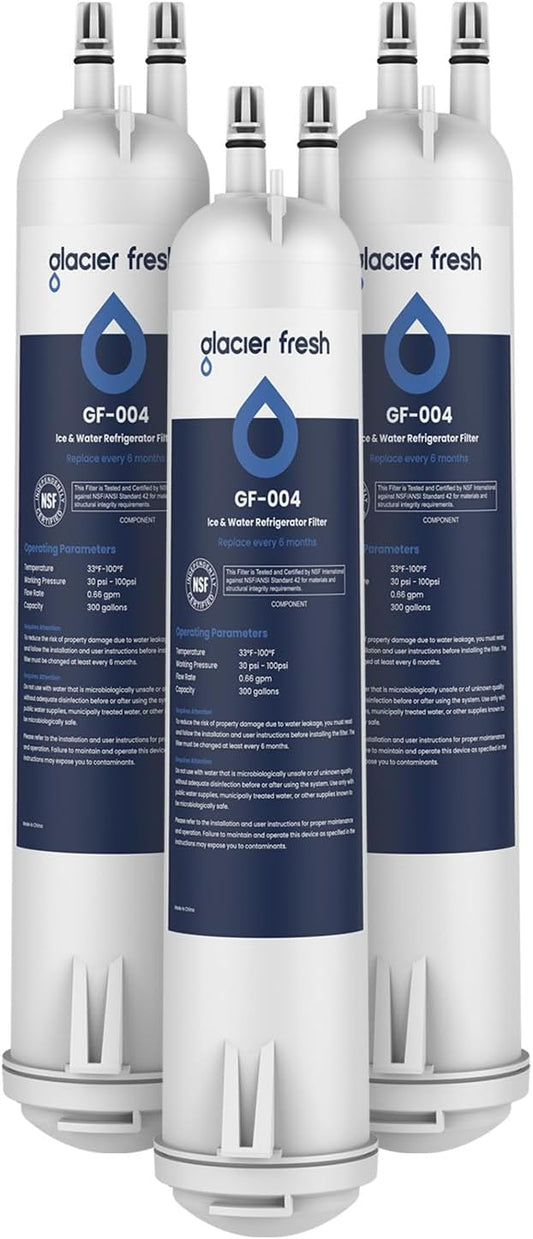 GLACIER FRESH EDR3RXD1 Compatible with 4396841 Refrigerator Water Filter, KAD3RXD1, WHR3RXD1, 4396841, 4396710, Filter 3, 46-9083,46-9030, 9030, 9083 Refrigerator Water Filter, 3 Pack