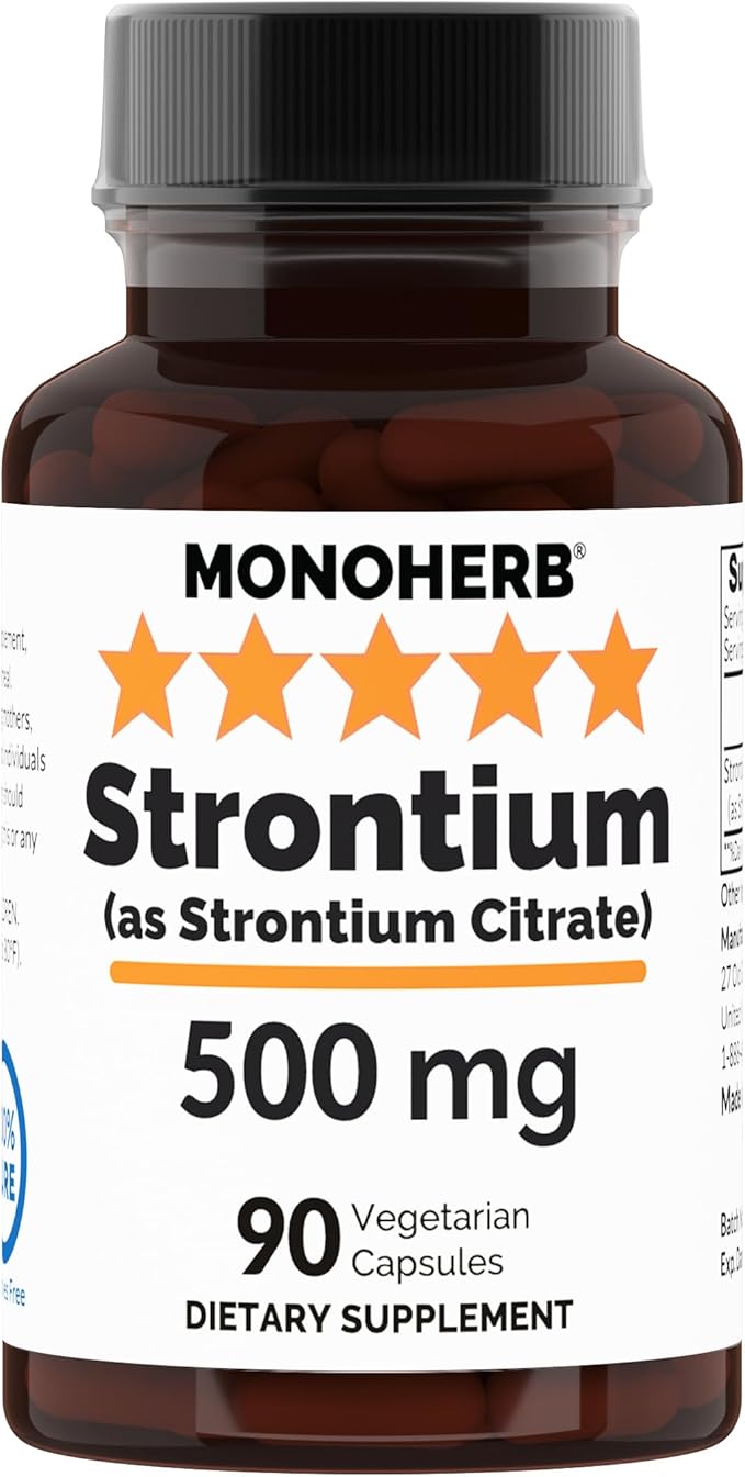 Strontium 500 mg per Capsule - 90 Veg Capsules