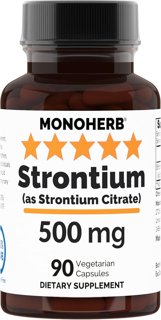 Strontium 500 mg per Capsule - 90 Veg Capsules