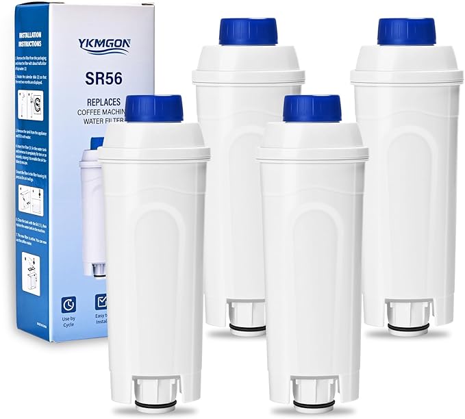 Coffee Machine Water Filter Compatible with Delonghi Filter DLSC002,ECAM, ESAM, ETAM, BCO, EC, EC680, EC800,Coffee Machine Filter Cartrige Replacement with Activated Carbon (4 PACK)
