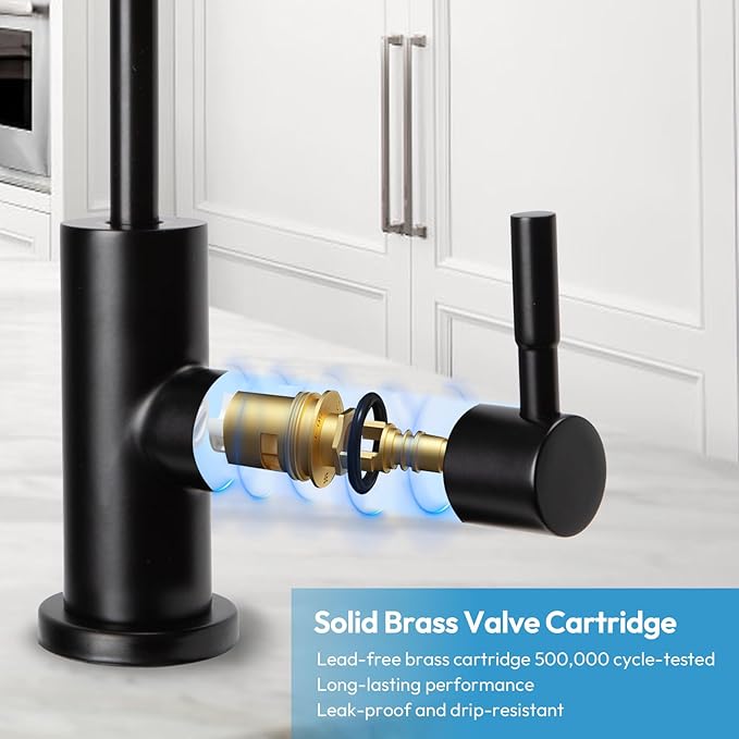 Reverse Osmosis Faucet, Filtered RO Drinking Water Faucet for Kitchen Sink, Non-Air Gap, 360-degree Rotation, Lead-Free, 304 Stainless Steel, Matte Black