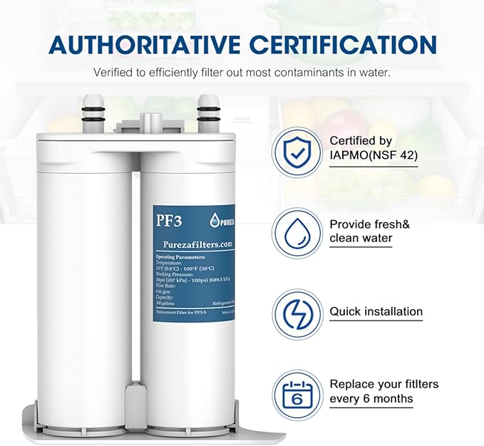 Pureza WF2CB Water Filter - Compatible with Pure Source 2 Water Filter, WF2CB, NGFC2000, FC100, Kenmore 469911, 469916, 2 Pack