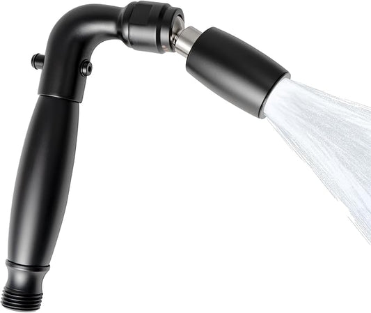 High Sierra® Solid Metal Handheld Shower Head, Lead-Free, with Built-In Trickle Valve. Shower Hose and Holder Not Included. Low Flow 1.25 GPM. Matte Black