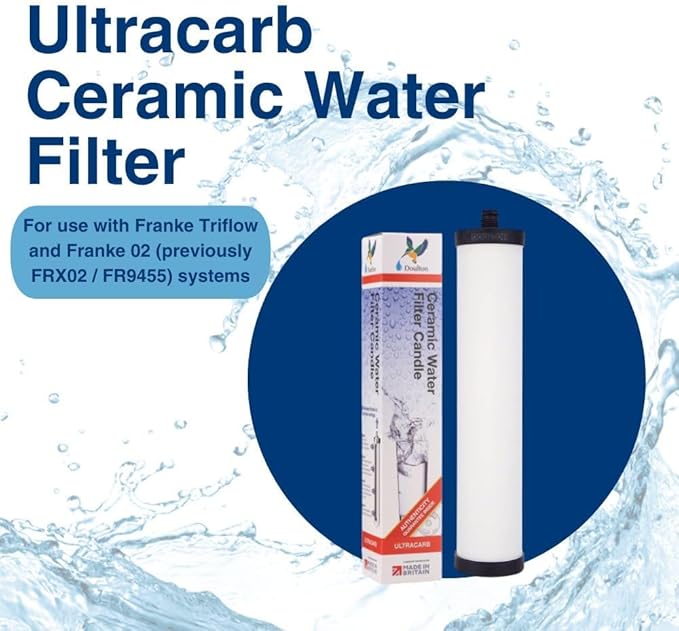 Doulton M15 UltraCarb Ceramic Drinking Water Filter Candle for Franke 02, Franke Triflow, Filterflow, All 1st Gen Steel and 2nd Gen Plastic Housings ¦ FRX01 ¦ 10 inch ¦ M15 Thread ¦ W9223021 (1 Pack)