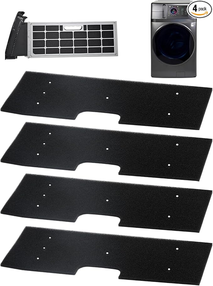 WH01X35719 Lint Filter 4-Pack - for GE Profile Washer Dryer Combo - Hand Washable and Reusable - for Models: PFQ97HSPVDS - Dryer Lint Filter Replacement - All In One Washer Dryer Combo Filter