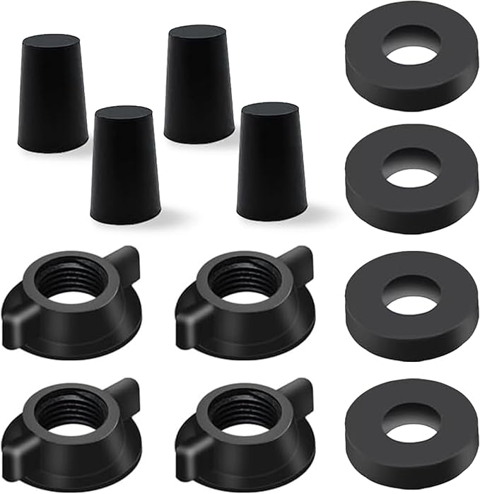 Replacement Kit for Berkey® Water Filter System Elements - 4 wing nut, 4 Washers & 4 water filter hole plugs Compatible with Berkey® Gravity Water Filter System and Black Activated Carbon Filters