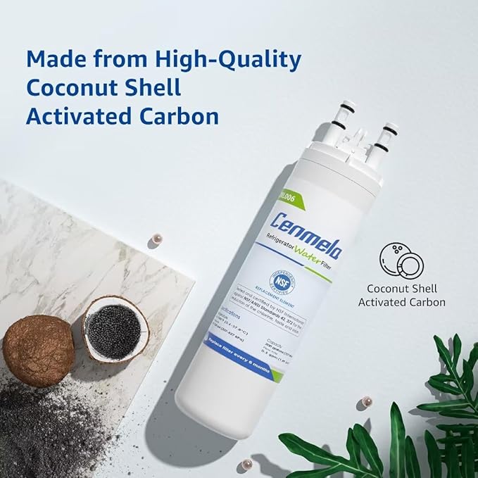 WF3CB Replacement Water Filter, Compatible with Frigidaire WF3CB, Pure Source 3, 706465, 242069601, 242086201, 242017800, WF425, Height 9 inches, Pack of 3