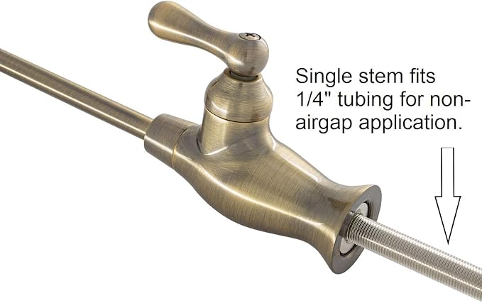 Non-airgap RO Faucet Reverse Osmosis Drinking Water Filtration System Water Dispenser Spout (Antique Brass). Vase Style with Faucet Wrench RO-FW148. NSF Certified.