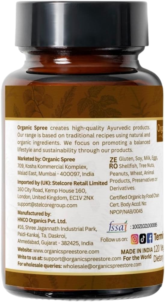 Haritaki 120 Tablets | Terminalia Chebula (Haritaki) | USDA Organic Certified | Improves Digestion and Detoxifiacation* | Organic and Natural 120tab