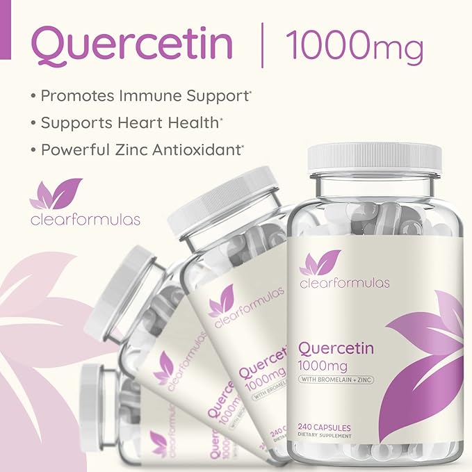 Advanced Zinc Quercetin with Bromelain Formula - Triple Immune Support Quercetin Complex for Daily and Seasonal Immune System Wellness Support - Made in a cGMP American Facility (120 Servings)