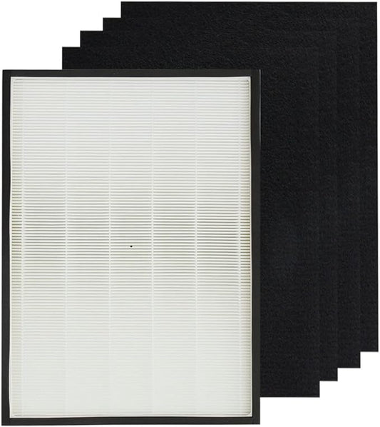 PUREBURG 83195 Replacement Filter Set Compatible with Kenmore 83254 83396 85254 F-K3 Air Purifiers,H13 HEPA + Activated Carbon Pre-Filters x 4 Air Clean Dust VOCs