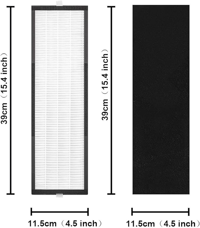For TF60 TF60-Pure T500 Filter Replacement True HEPA Filter Carbon for Breathe Smart Tower Air Purifier (Includes 4 Hepa & 4 Carbon Filters)