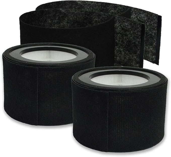 PUREBURG HS-1946 Replacement Filter Set Compatible with Crane EE-5068 & Jetery jt-8115m Air Purifiers,2-Pack H13 HEPPA + 4 x Activated Carbon Pre-Filters Air Clean