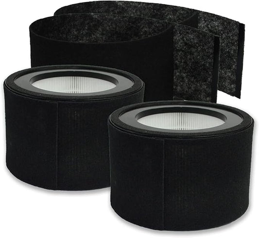 PUREBURG HS-1946 Replacement Filter Set Compatible with Crane EE-5068 & Jetery jt-8115m Air Purifiers,2-Pack H13 HEPPA + 4 x Activated Carbon Pre-Filters Air Clean