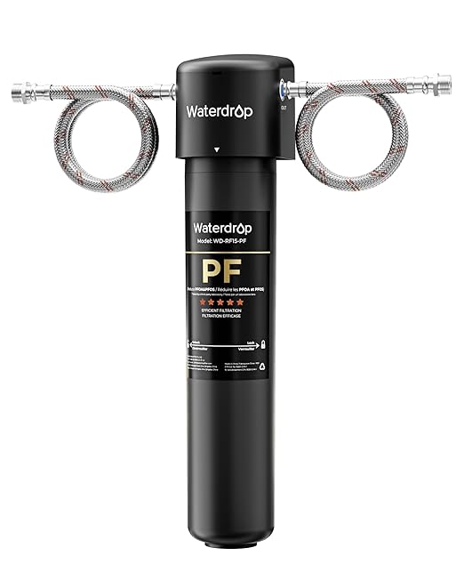 Waterdrop 15UA-PF Under Sink Water Filter, Reduces 𝐏𝐅𝐀𝐒, 𝐏𝐅𝐎𝐀/𝐏𝐅𝐎𝐒, Chlorine, Bad Taste & Odor, Under Sink Water Filtration System, Direct Connect to Kitchen Faucet, 6 Months