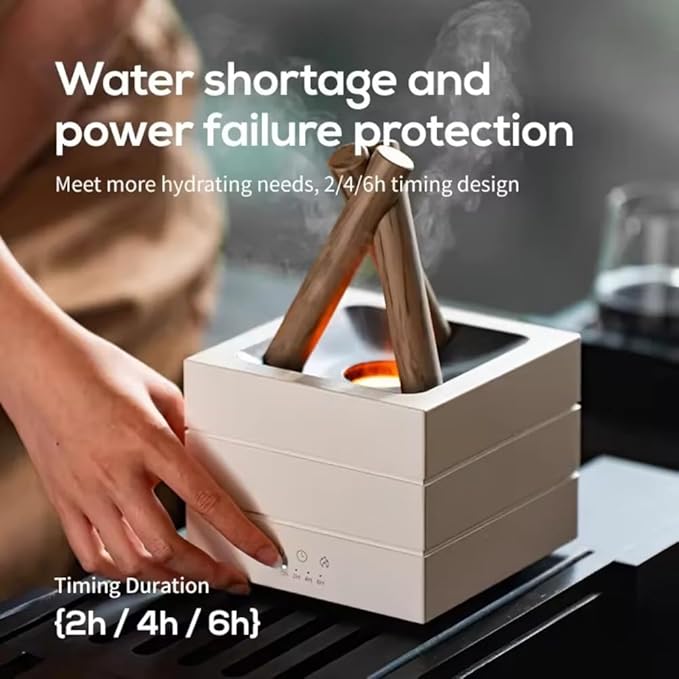 Flame Mist Flames Humidifier Essential Oil Diffuser, Bonfire Aroma Diffuser Fireplace Flame Humidifier with Remote, Cool Mist Aromatherapy Machine Night Light for Large Room Bedroom Office