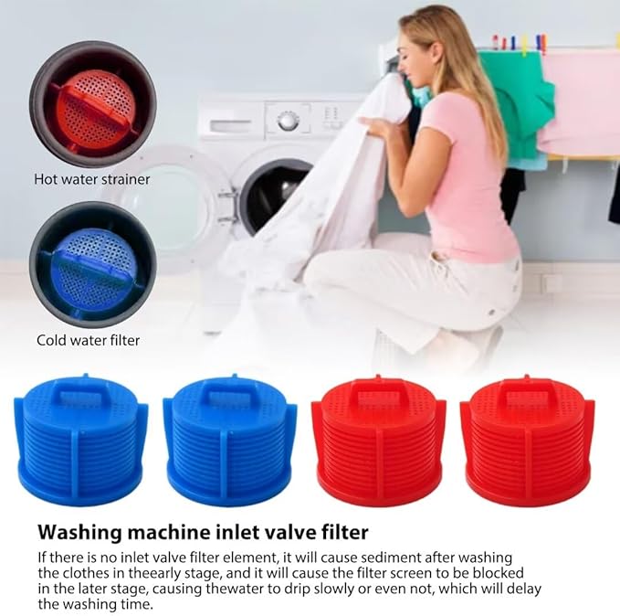 4-Pack AGM73269501 Washer Water Inlet Valve Filter Screen Compatible for LG Washing Machine WM8900HBA/00, WM2550HRCA, WM2550HWCA, WM3997HWA/01, WM3050CW-ABWEEUS Models