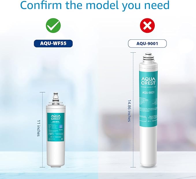 AQUACREST 9601 Water Filter, Model No.AQU-WF55. Replacement for Moen 9601 ChoiceFlo 9600, 9602, 9500, 9501, 9502, Fits F87400, F7400, F87200, 77200, CAF87254, S5500 Series of Moen Faucets (Pack of 2)