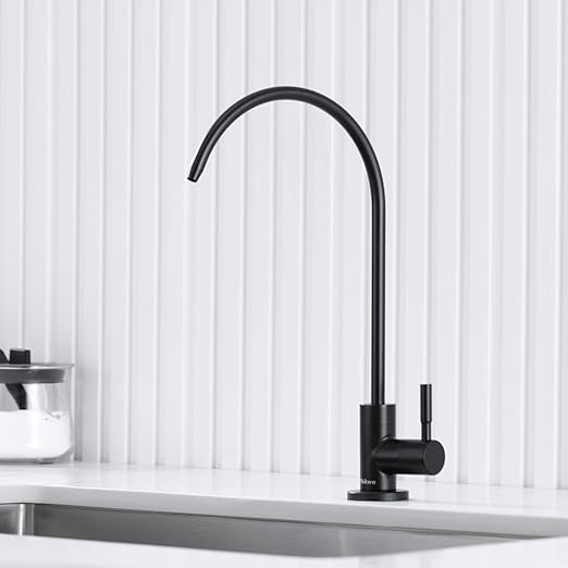 RO Water Filter Faucet Non-Air-Gap Drinking Water Beverage Faucet for Reverse Osmosis Systems Water Filtration System 304 Stainless Steel (Matte Black)