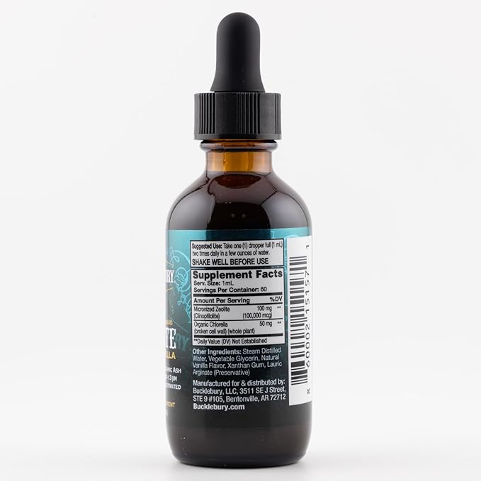 Zeolite Liquid Suspension w/Chlorella - Detox Support, Immune System and Digestive Tract Health Support for Kids and Adults (60 Servings)