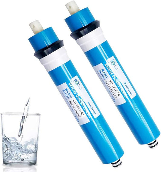 HUINING Reverse Osmosis Membrane Residential RO Membrane Water Filter Cartrige Replacement for 5-Stage Home Drinking Water Filtration System Household Water Purifier… (50GPD membrane*2)