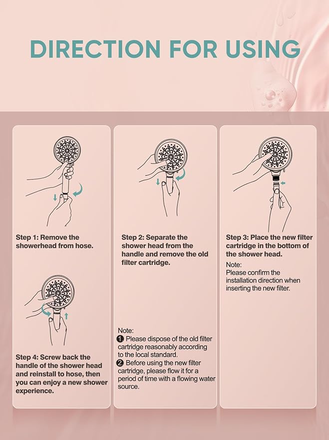 Cobbe 4 Pack Replacement Filters for Handheld Shower Head - UPGRADE FILTERING DURATION - Remove Chlorine - Reduces Dry Itchy Skin