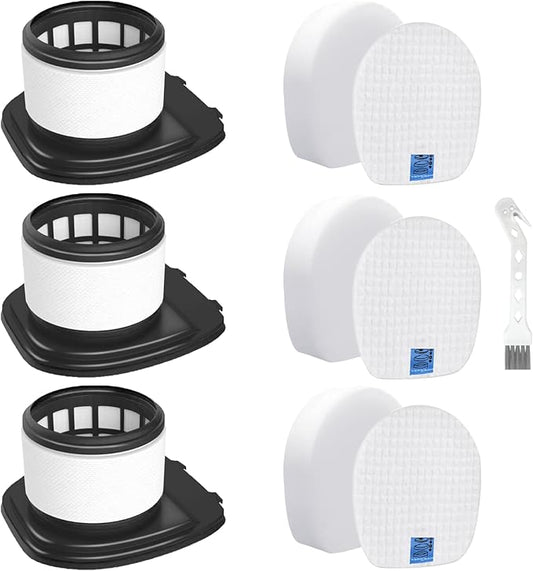 IX141 Replacement Filter for Shark Rocket Pro IX140 IX141 IX142 IZ140 IZ140C IZ141C IZ142 UZ145 Cordless Stick Vacuum,3 HEPA Filter 3 Foam & Felt Filter 1 Cleaning Brush Part # 617FJ140 & 616FJ140
