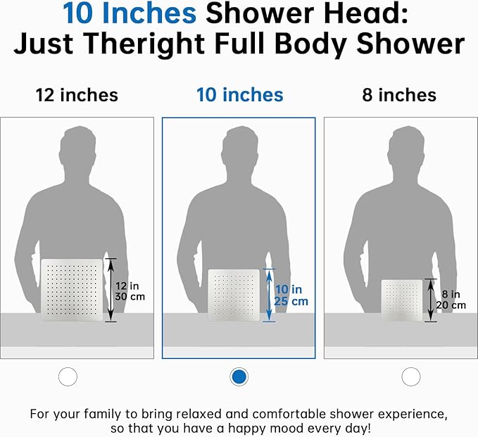 G-Promise All Metal 10 Inches Rainfall Shower Head with Handheld Spray Combo, 3 Settings Diverter, Adjustable Extension Arm with Lock Joints, 71 Inches Stainless Steel Hose (Brushed Nickel)