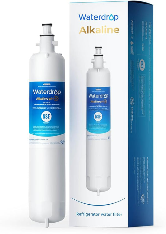 Waterdrop WD-F19C-AL Alkaline Refrigerator Water Filter, Enhances pH, Replacement for GE® RPWFE®, RPWF (Built-in CHIP) Refrigerator Water Filter, Compatible with GFE28GYNFS, GFE28GELDS