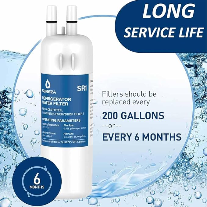 Refrigerator Water Filter Compatible with Everydrop® Filter 1, EDR1RXD1, W10295370A, WHR1RXD1, P8RFWB2L, W10295370, EDR1RXD1B, P4RFWB, Kenmore® 46-9081, 46-9930, 3Pack