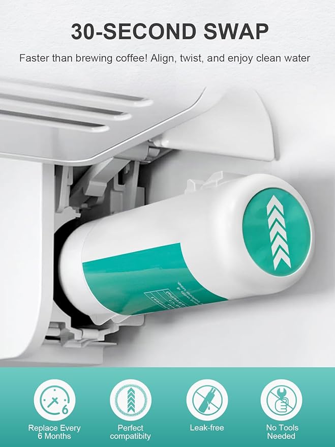 W10295370A Water Filter Replacement Compatible with Whirlpool Every-drop Filter-1 EDR1RXD1 P8RFWB2L P4RFWB Kenmore 46-9081 46-9930 W10295370 P8WB2L P5WB2L Ice Filters, 3-Pack