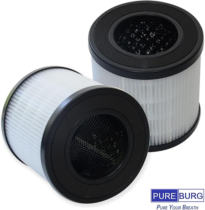 PUREBURG Replacement Filters Compatible with Purivortex AC201B & FULMINARE PU-P05 Air Purifiers,4-Pack H13 True HEPA 3-Stage Filtration Activated Carbon Air Clean
