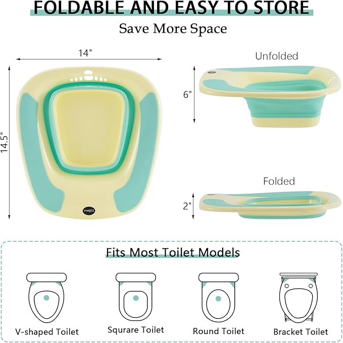 Sitz Bath, Sitz Bath for Toilet Seat, Sitz Bath for Hemorrhoids, Sitz Bath for Postpartum Care, Toilet Basin for Women Men Adults, Sits Bath Soak Salts Tub, Hip Bath Bowl, Portable, Green