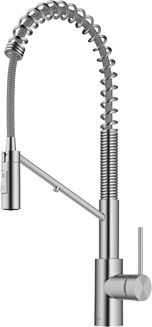 KRAUS Oletto 2-in-1 Commercial Style Pull-Down Single Handle Water Filter Kitchen Faucet for Reverse Osmosis or Water Filtration System in Spot-Free Stainless Steel, KFF-2631SFS