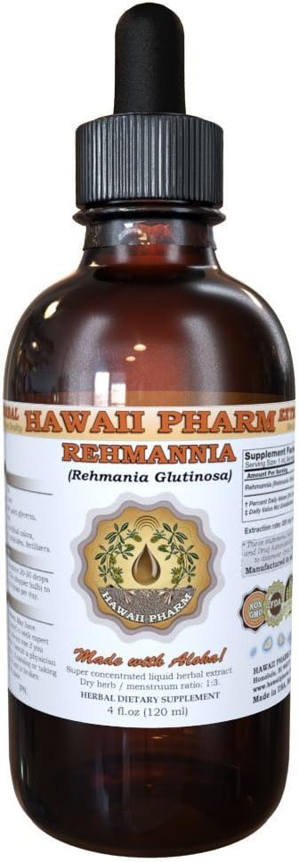 HawaiiPharm Rehmannia Liquid Extract, Organic Rehmannia (Rehmania Glutinosa) Tincture, Herbal Supplement, Made in USA, 2 fl.oz