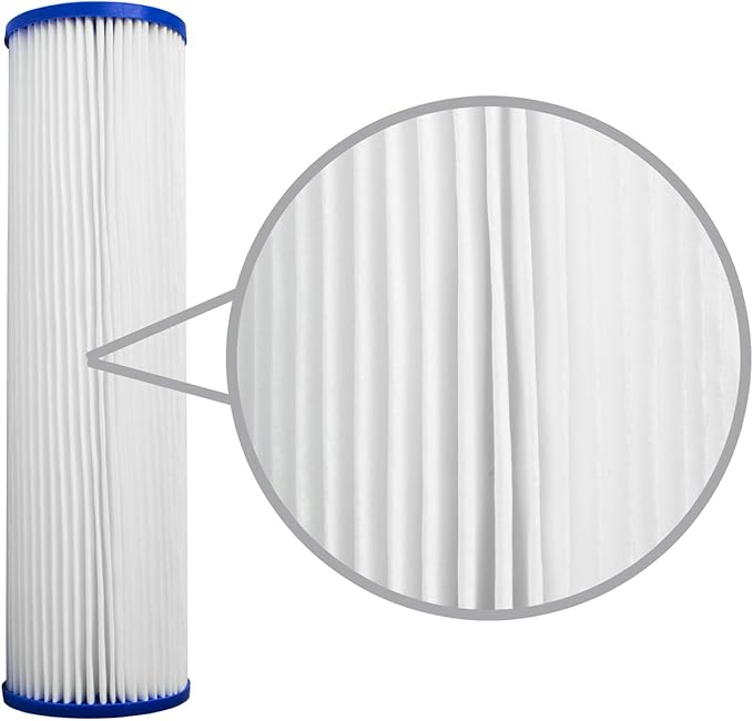 Pleated Poly Sediment Water Filter Cartridge 10x2.5" 20 Micron 25 Pack