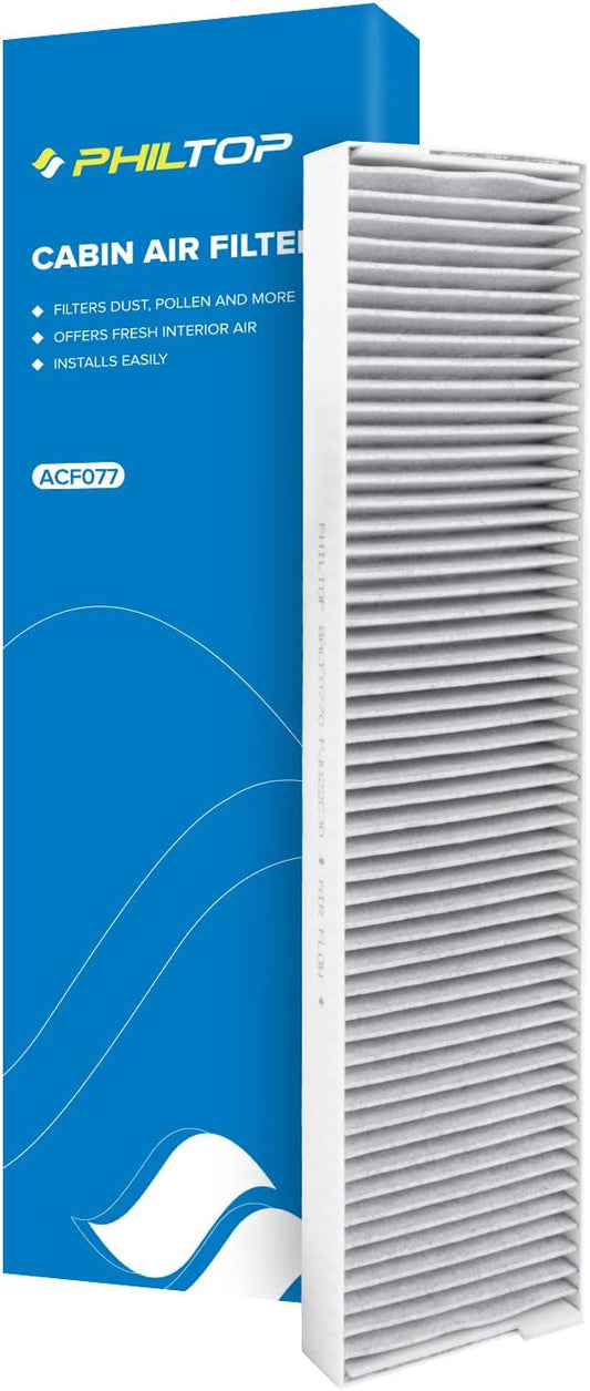 PHILTOP Cabin Air Filter, Replacement for CF10141, Equinox, Torrent, Vue, XL-7, Premium ACF077 Cabin Filter with Activated Carbon Clean Airflow, Filter Up Dust Pollen