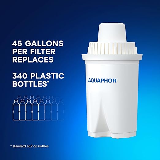AQUAPHOR Water Filter Pitcher Ideal 7 Cup with 3 x B15 Filters - Dark Blue