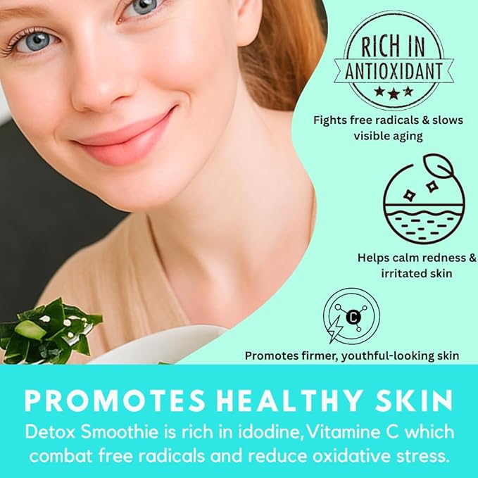 Ocean's Balance Daily Cleanse Smoothie Powder – Organic Blend with Blueberry, Spirulina, Dulse Seaweed & Barley Grass – Nutrient-Rich Superfood Smoothie Mix (4 oz - 3 Pack)