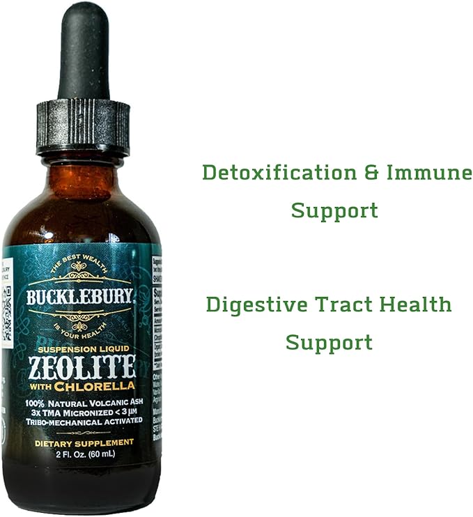 Zeolite Liquid Suspension w/Chlorella - Detox Support, Immune System and Digestive Tract Health Support for Kids and Adults (60 Servings)